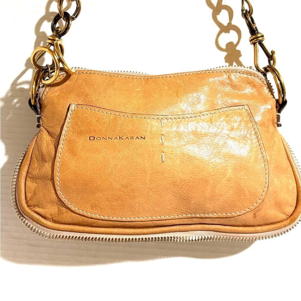 Tan Leather Chain Strap Women's Bag